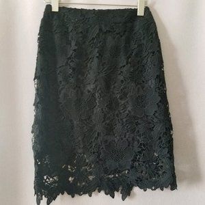 Black lined Lace zippered Skirt